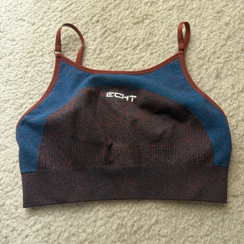 ECHT Blue and Red Sports Bra Seamless Design
